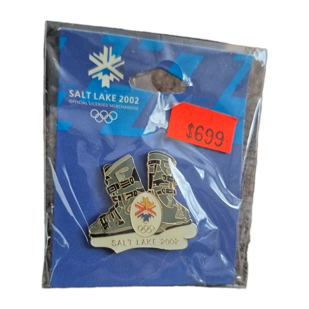 SALT LAKE CITY 2002 Olympic Winter Games Ski Boots PIN - New on Card!